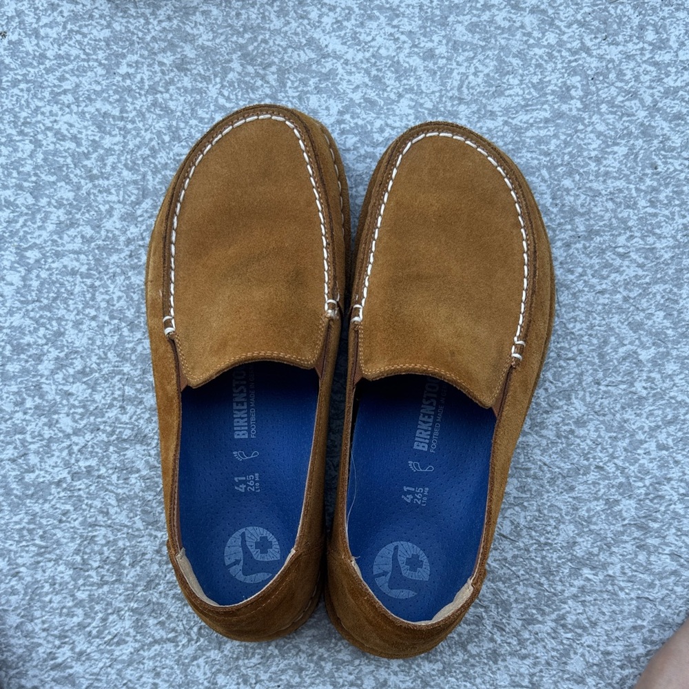Birkenstock Men's Tan Suede Utti Slip-Ons